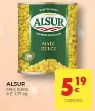 Oferta de Alsur - Maiz Dulce por 5,19€ en CashDiplo