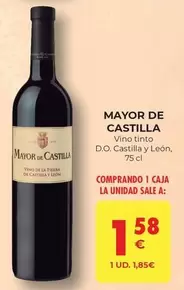 Oferta de Mayor De Castilla - Vino Tinto D.O. Castilla Y León por 1,85€ en CashDiplo