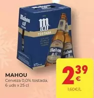 Oferta de Mahou - Cerveza 0,0% Tostada por 2,39€ en CashDiplo