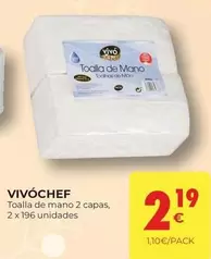 Oferta de Vivo Cheff - Toalla De Mano 2 Capas por 2,19€ en CashDiplo