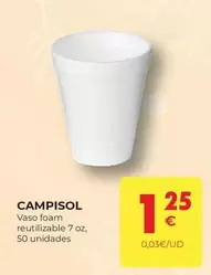 Oferta de Campisol - Vaso Foam Reutilizable por 1,25€ en CashDiplo