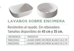 Oferta de Lavabos Sobre Encimera en BdB