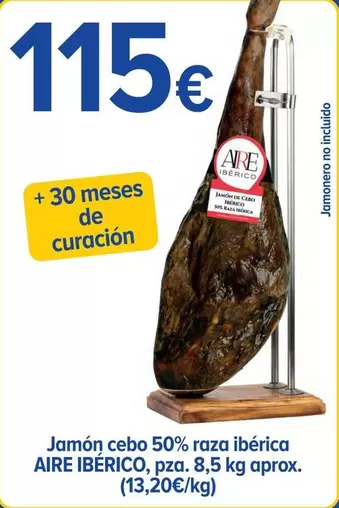 Oferta de Jamón Cebo 50% Raza Ibérica por 115€ en Cash Fresh