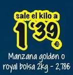 Oferta de Royal - Manzana Golden O  Bolsa por 1,39€ en Cash Fresh