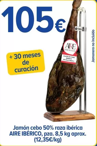 Oferta de Jamón Cebo 50% Raza Ibérica por 105€ en Cash Fresh