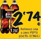 Oferta de Pepsi - Refresco Cola O Zero por 2,74€ en Cash Fresh