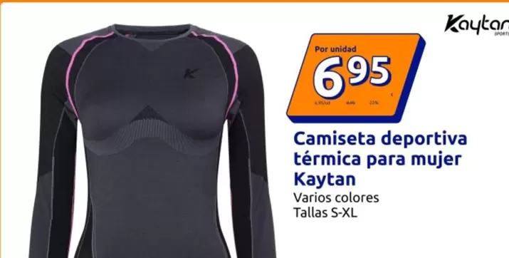 Oferta de Kaytan - Camiseta Deportiva Termica Para Mujer por 6,95€ en Action