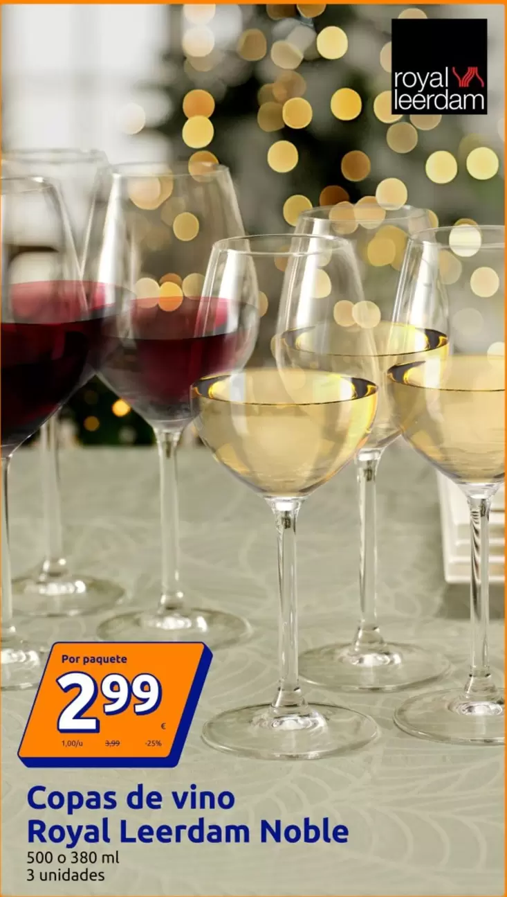 Oferta de Royal Leerdam Noble - Copas De Vino por 2,99€ en Action