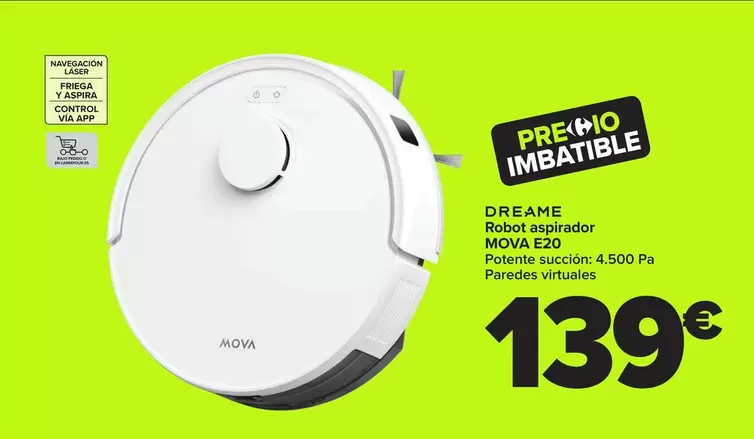 Oferta de Dreame - Robot Aspirador Mova E20 por 139€ en Carrefour