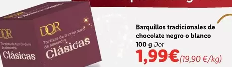 Oferta de Blanco - Barquillos Tradicionales De Chocolate Negro O por 1,99€ en Lidl