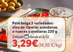 Oferta de Deluxe - Pate Belga 3 Variedades por 3,29€ en Lidl