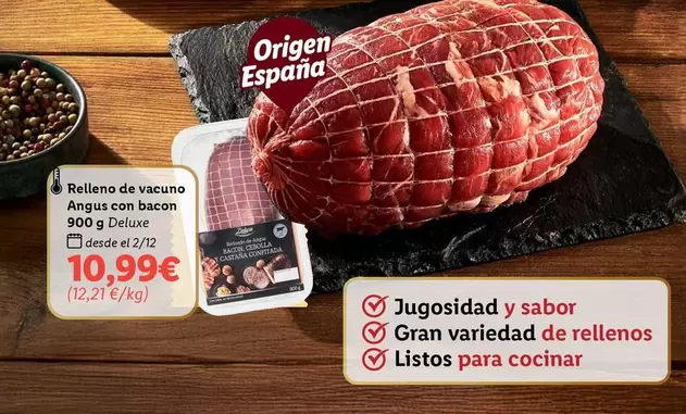 Oferta de Origen - Relleno De Vacuno Angus Con Bacon por 10,99€ en Lidl