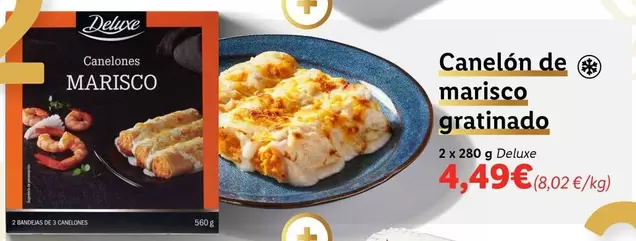 Oferta de Deluxe - Canelón De Marisco Gratinado por 4,49€ en Lidl