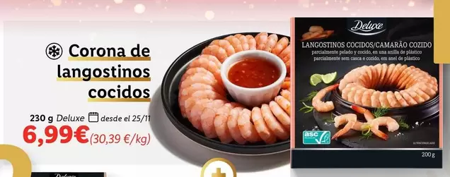 Oferta de Corona -  De Langostinos Cocidos por 6,99€ en Lidl