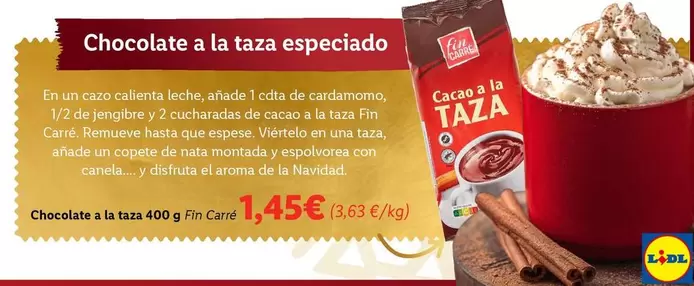 Oferta de Disfruta - Chocolata A La Taza por 1,45€ en Lidl