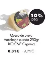 Oferta de CME Organics - Queso De Oveja Manchego Curado Bio por 8,81€ en NaturaSí