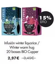 Oferta de Cupper - Infusión Winter Liquorice / Winter Warm Hug 20 Bosses Bio por 2,97€ en NaturaSí