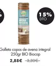 Oferta de Biocop - Galleta Copos De Avena Integral por 2,88€ en NaturaSí