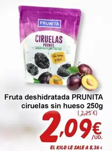 Oferta de Fruta Deshidratada Ciruelas Sin Hueso por 2,09€ en SPAR