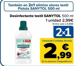 Oferta de Sanytol - Desinfectante Textil por 2,99€ en Carrefour