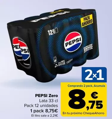 Oferta de Pepsi - Pepsi Zero por 8,75€ en Carrefour