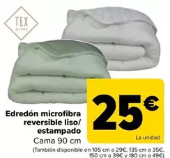 Oferta de Tex Home - Edredón microfibra reversible liso/estampado por 25€ en Carrefour