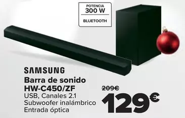 Oferta de Samsung - Barra De Sonido HW-C450/ZF por 129€ en Carrefour