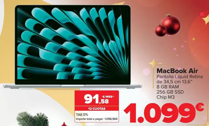 Oferta de Apple - Macbook Air por 1099€ en Carrefour