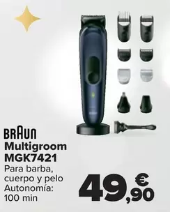 Oferta de Braun - Multigroom MGK7421 por 49,9€ en Carrefour