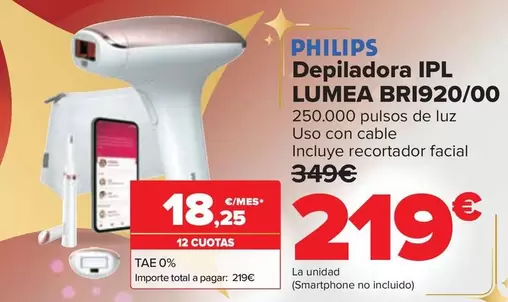 Oferta de Philips - Depiladora IPL Lumea BRI920/00 por 219€ en Carrefour