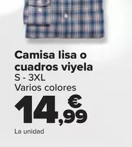 Oferta de TEX - Camisa Lisa O Cuadros Viyela por 14,99€ en Carrefour