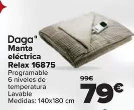 Oferta de Daga - Manta Electrica  Relax 16875 por 79€ en Carrefour