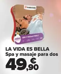 Oferta de La Vida Es Bella - Spa Y Masaje Para Dos por 49,9€ en Carrefour