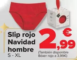 Oferta de Slip Rojo Navidad Hombre por 2,99€ en Carrefour