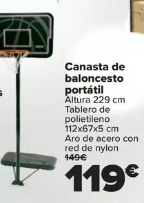 Oferta de Canasta De Baloncesto Portatil por 119€ en Carrefour