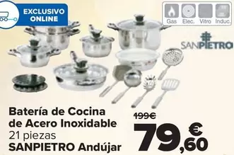 Oferta de San Pietro - Batería De Cocina De Acero Inoxidable Andujar por 79,6€ en Carrefour