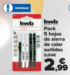 Oferta de Kwb - Pack  5 Hojas  De Sierra  De Calar  Surtidas por 2,99€ en Carrefour