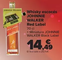 Oferta de Johnnie Walker - Whisky Escocés Red Label por 14,49€ en Carrefour