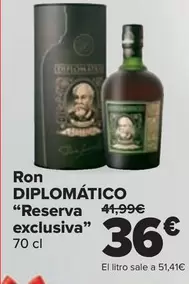 Oferta de Diplomatico - Ron  por 36€ en Carrefour