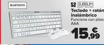 Oferta de Subblim - Teclado + Ratón Inalámbrico por 15,99€ en Carrefour