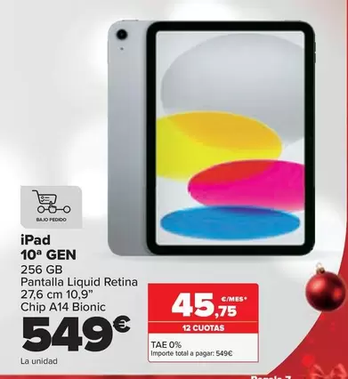 Oferta de Apple - Ipad 10Âª Gen por 549€ en Carrefour