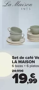 Oferta de La Maison - Set De Cafe Verdant   por 19,99€ en Carrefour