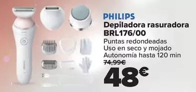 Oferta de Philips - Depiladora Rasurador BRL176/00 por 48€ en Carrefour