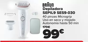 Oferta de Braun - Depiladora SEPIL9 SES9-030 por 99€ en Carrefour