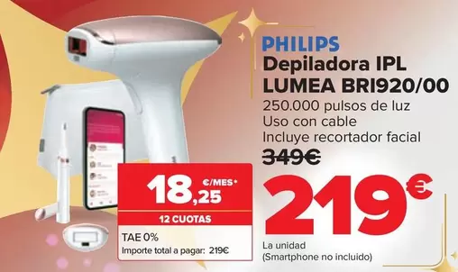 Oferta de Philips - Depiladora IPL Lumea BRI920/00 por 219€ en Carrefour