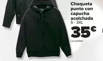 Oferta de Chaqueta Punto Con Capucha Acolchada por 35€ en Carrefour