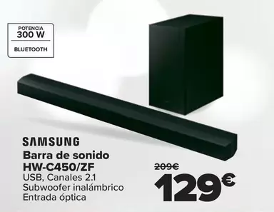 Oferta de Samsung - Barra De Sonido HW-C450/ZF por 129€ en Carrefour