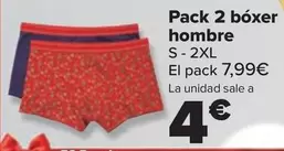 Oferta de Pack 2 Boxer Hombre por 7,99€ en Carrefour