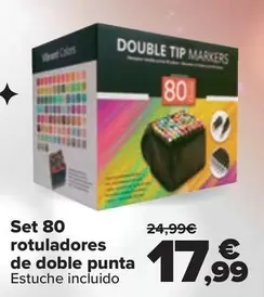 Oferta de Set 80 Rotuladores  De Doble Punta por 17,99€ en Carrefour