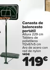 Oferta de Canasta De Baloncesto Portatil por 119€ en Carrefour